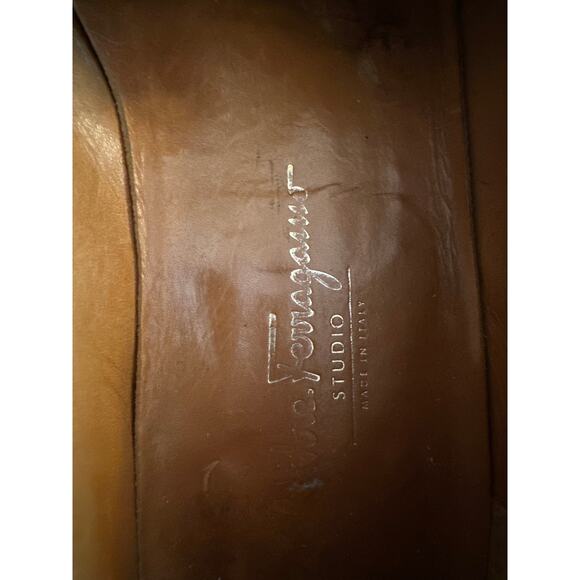 Men 10 Salvatore Ferragamo Studio Italy Kiltie Tassel Loafers Black Leather Shoe main image 4